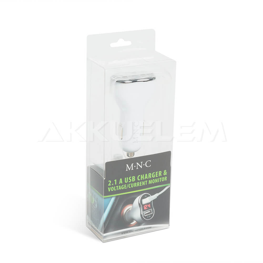 USB adapter autós kijelzős 2.1A Delight 55054WH