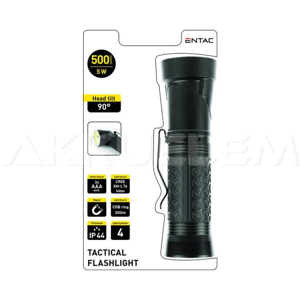 Entac 5W Cree XM-L T6 szerelőlámpa IP44 3*AAA 90°