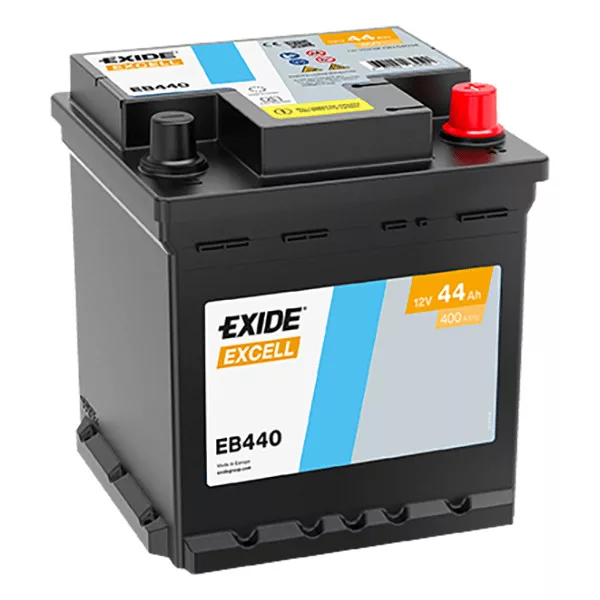 44Ah EXIDE Excell EB440 autó akkumulátor JOBB+