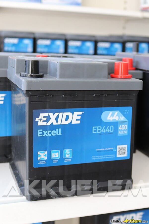 44Ah EXIDE Excell EB440 autó akkumulátor JOBB+