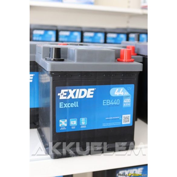 44Ah EXIDE Excell EB440 autó akkumulátor JOBB+