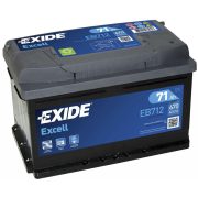 71Ah EXIDE Excell EB712 autó akkumulátor JOBB+