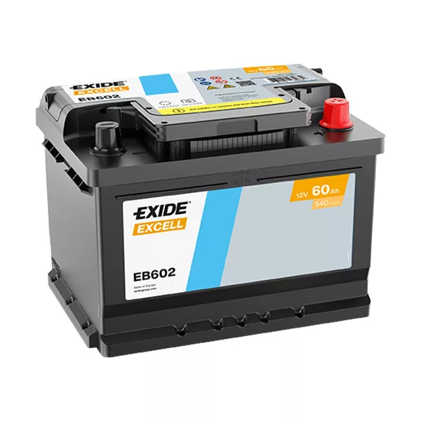 60Ah EXIDE Excell EB602 autó akkumulátor JOBB+