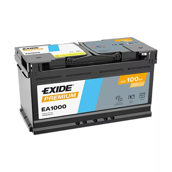 100Ah EXIDE Premium EA1000 autó akkumulátor JOBB+