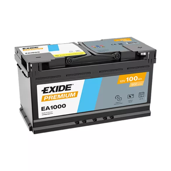 100Ah EXIDE Premium EA1000 autó akkumulátor JOBB+