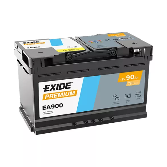90Ah EXIDE Premium EA900 autó akkumulátor JOBB+