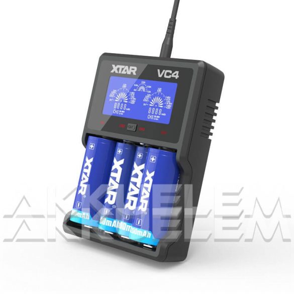 XTAR VC4 Li-ion Ni-MH multi akkumulátor töltő