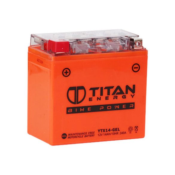 Titan Energy Bike Power YTX14-GEL 12V 14Ah 240A motorkerékpár akkumulátor BAL+