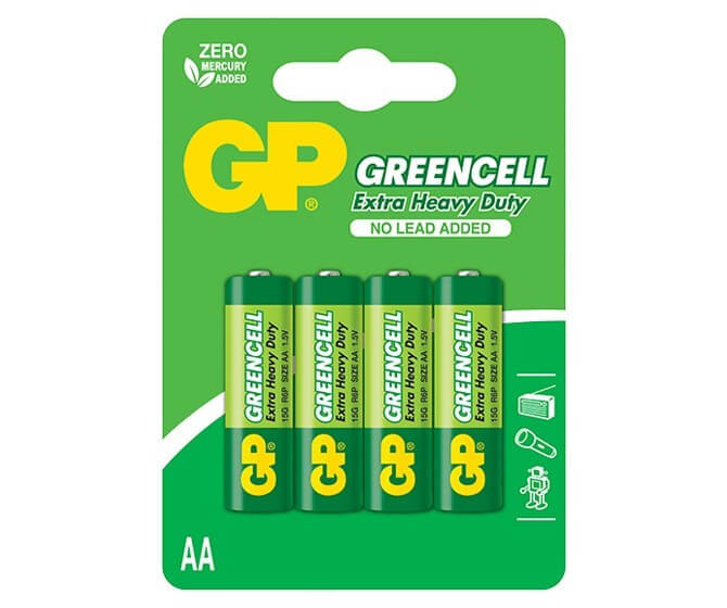 GP Greencell 15G 1,5V AA R6 féltartós elem 4db/csomag