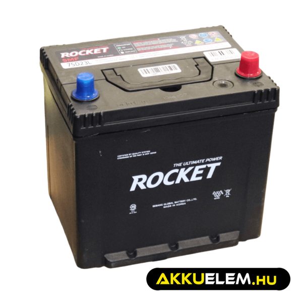 Rocket 65Ah 12V autó akkumulátor 75D23L ASIA JOBB+