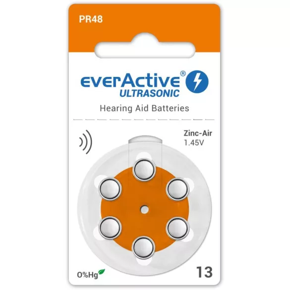 everAcitve Ultrasonic ZA13 PR48 hallókészülék elem 6db/csomag (ár/csomag)