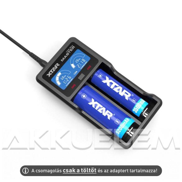 XTAR VC2 Plus Master multifunkciós akkumulátor töltő