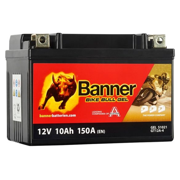Banner 12V 10Ah 150A 51012 YTX12 YTX12A-4 BGTX12-4 motorkerékpár akkumulátor