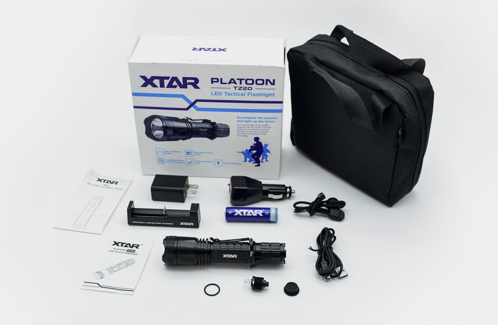   XTAR TZ20 U2 Platoon szett 840lm taktikai lámpa + 18650 3500mAh akku + MC1 töltő
