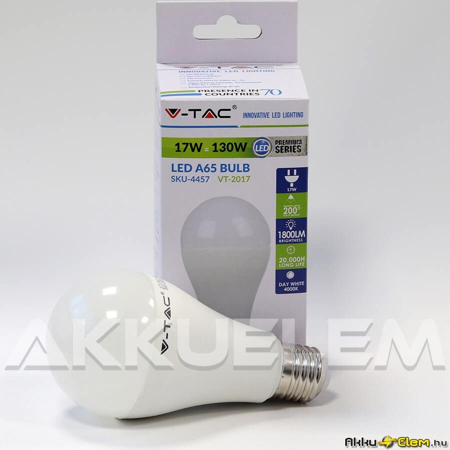 V-TAC E27 17W 1520lm 4000K LED-izzó