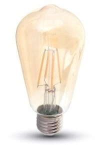   V-TAC E27 4W 350lm 2200K 300 ° Filament LED-izzó nagy körte búrás