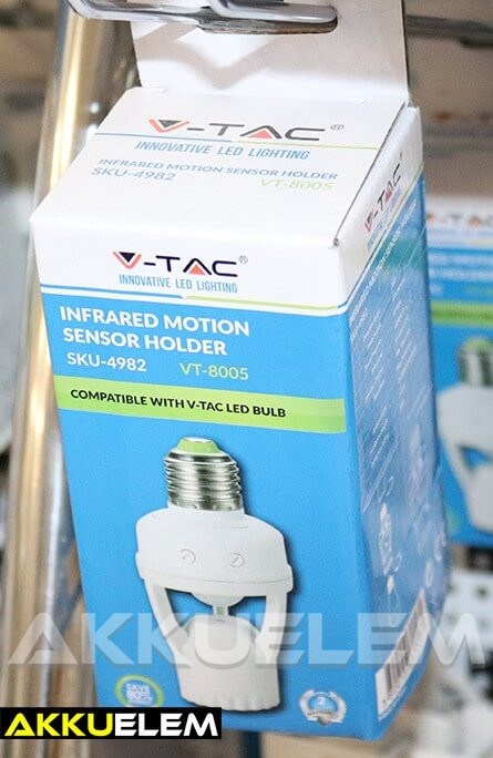 V-TAC E27 infraérzékelős foglalat