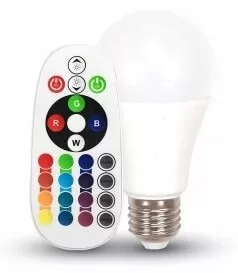 V-TAC E27 6W 470lm 3000K 200 ° RGB  LED-izzó távirányítós