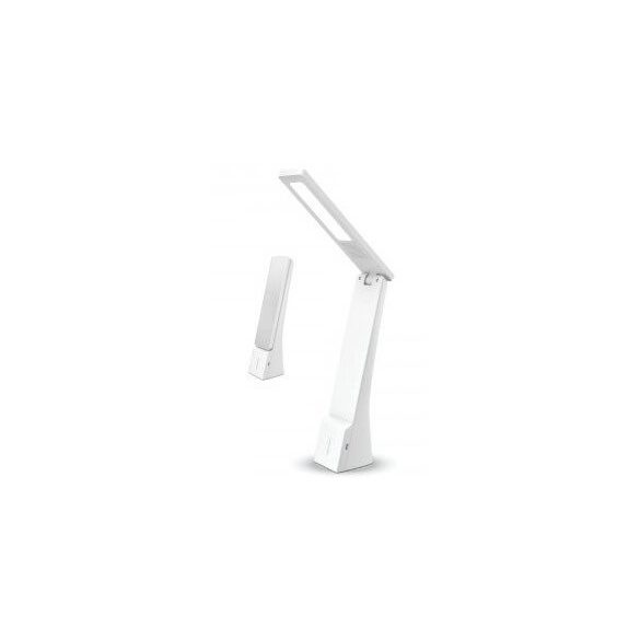 V-TAC 4W hordozható asztali lámpa 120lm fehér-ezüst színű