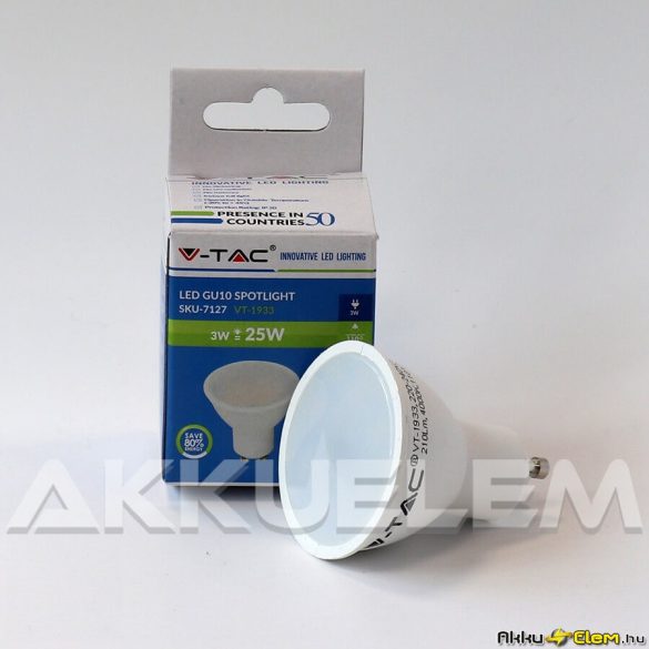 V-TAC GU10 3W 210 lm 4000K 110 ° LED-izzó