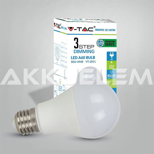 V-TAC E27 9W 806lm 2700K 200 ° LED-izzó dimmelhető