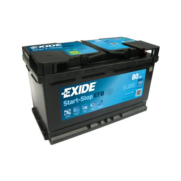 EXIDE Start-Stop EFB EL800 80Ah 720A autó akkumulátor JOBB+