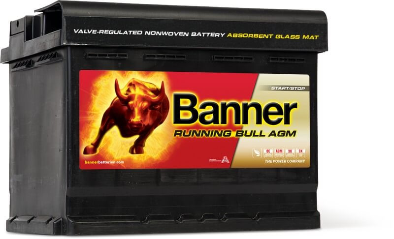 Banner Running Bull 12V 60Ah autó AGM 56001 Start-Stop akkumulátor JOBB+ 