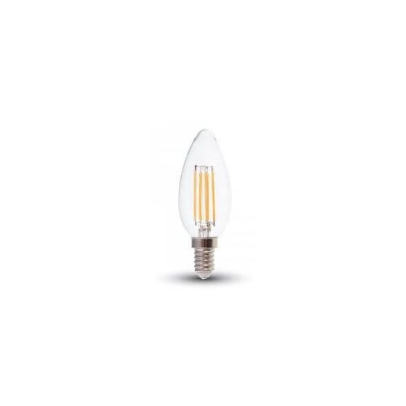 V-TAC E14 4W 400lm 2700K 300 ° Filament LED-izzó gyertya búrás