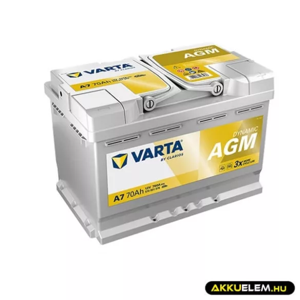 VARTA 12V AGM 70Ah 760A A7 Dynamic autó akkumulátor 570901 START-STOP