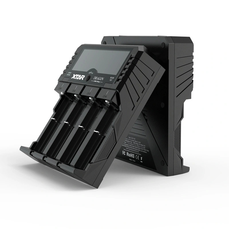 XTAR VP4 Plus Dragon négy csatornás Li-ion/Ni-MH LCD-kijelzős akkumulátor töltő/tesztelő