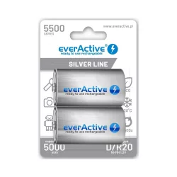   everActive D 5000mAh Silver Line akku 2db/csomag (ár/csomag) ready to use