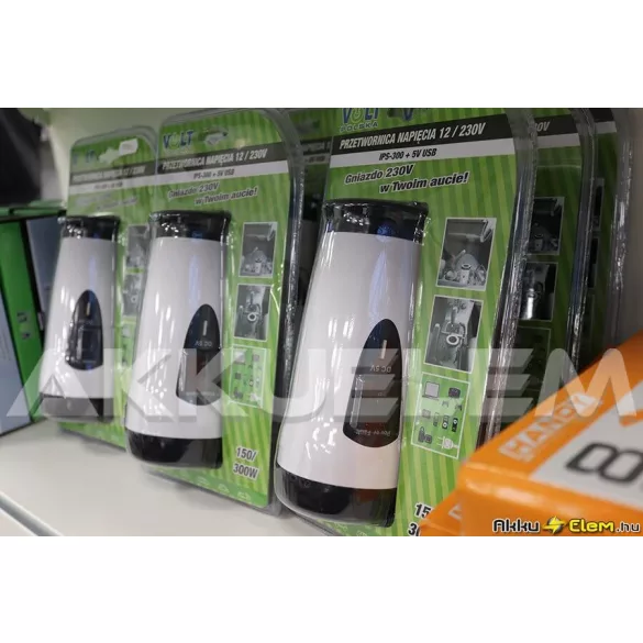 VOLT Polska IPS300 150 W 12 V trapéz inverter pohártartós