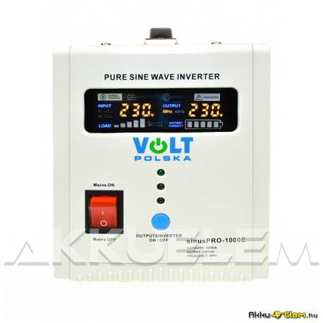 VOLT Polska SinusPRO 1000E 700W 12V inverter/szünetm. tápegység