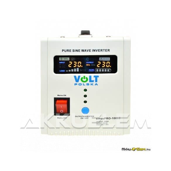 VOLT Polska SinusPRO 1000E 700W 12V inverter/szünetm. tápegység