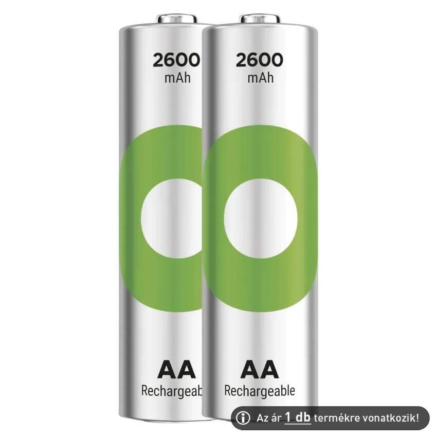 GP ReCyko+ 2700Series 1,2V 2600mAh AA elemméretű akkumulátor (ár/db)