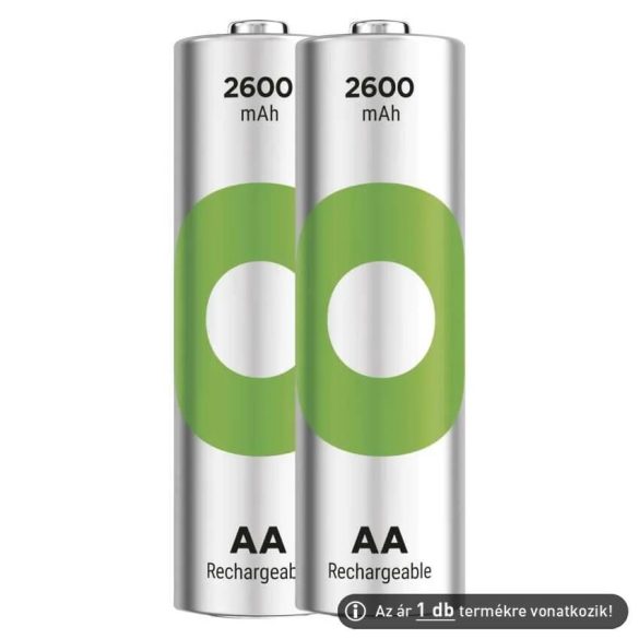 GP ReCyko+ 2700Series 1,2V 2600mAh AA elemméretű akkumulátor (ár/db)