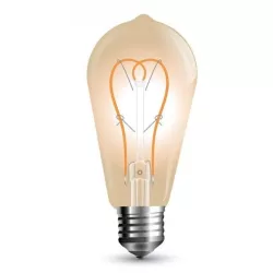   V-TAC E27 5W 300lm 2200K 300 ° Filament borostyán LED-izzó nagy körte búrás