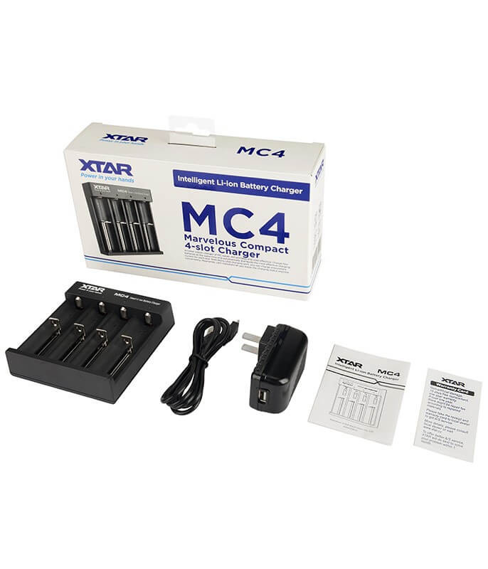 XTAR MC4 négy csatornás Li-ion 5V-os akkumulátor töltő