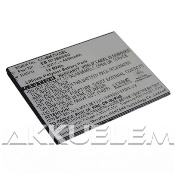 Samsung Galaxy Tab Active/ EB-BT365 utángyártott 4050mAh tablet akkumulátor