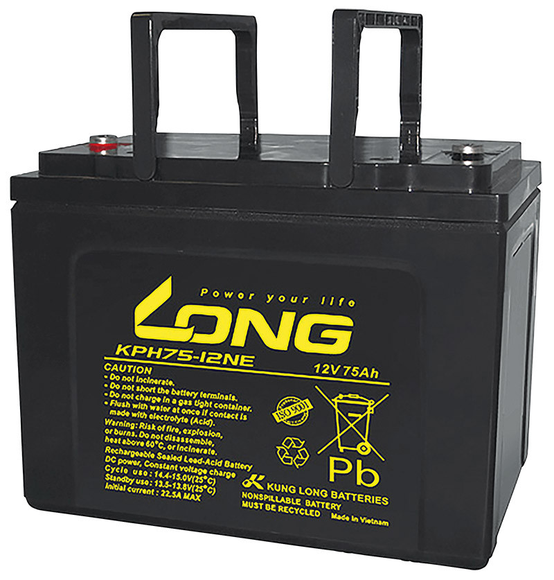 Long KPH75-12NE 12V 75Ah zselésakku ciklikus