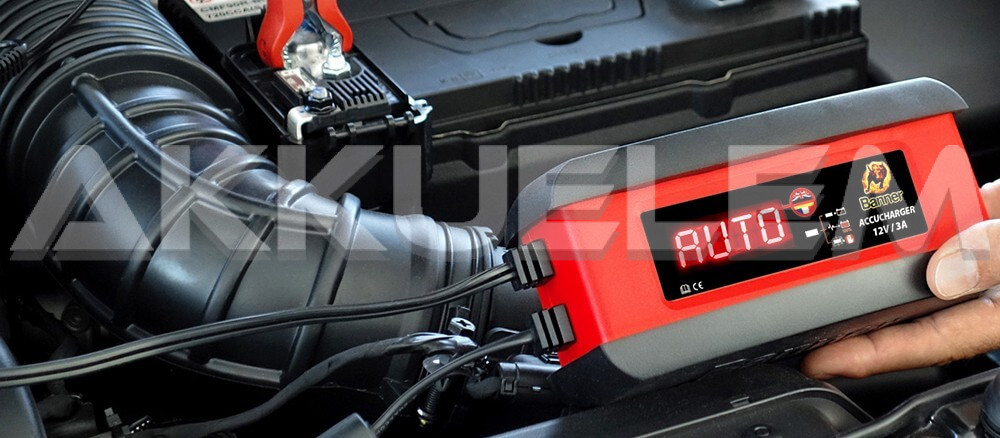 Banner 12V 3A autó és motor akkumulátor töltő