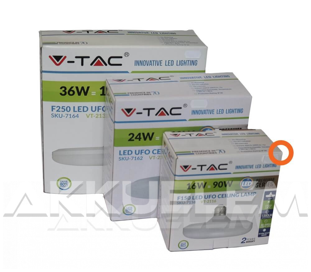 V-TAC E27 15W 1350lm 3000K 120 ° UFO LED-izzó