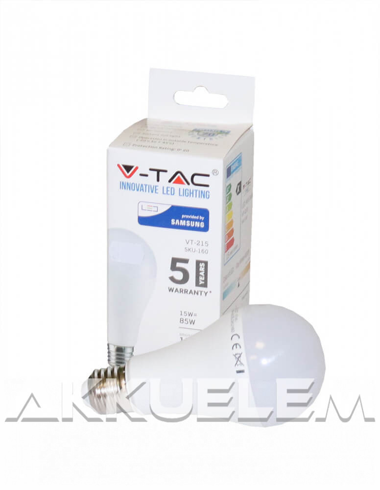 V-TAC E27 15W 1250lm 4000K LED-izzó SAMSUNG chipes