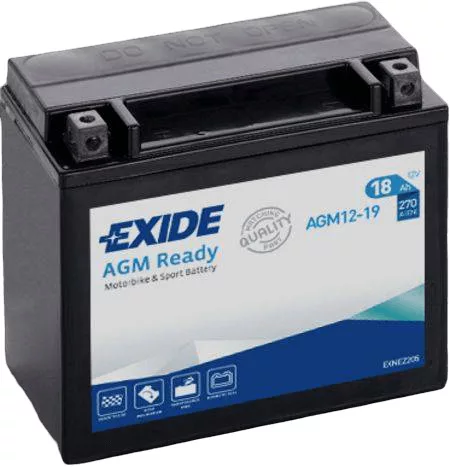   Exide 12V 18Ah 270A AGM12-19 motorkerékpár akkumulátor JOBB+ (TX20L-BS helyett)