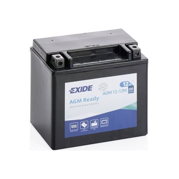 Exide 12V 12Ah 200A AGM12-12M motorkerékpár akkumulátor JOBB+