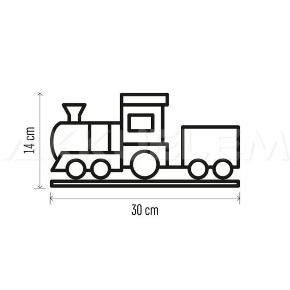 Karácsonyi dekoráció Mozdony FA  14cm 2*AA DCWW19