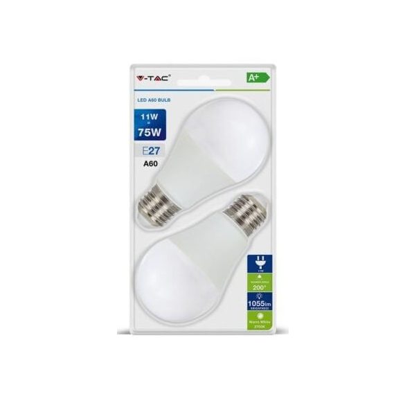 V-TAC E27 11W 1055lm 4000K LED-izzó 2db/csomag