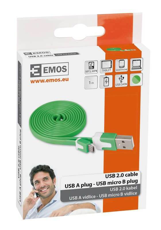 USB-microUSB kábel USB2.0 ZÖLD színű, 1 m
