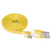 USB-microUSB kábel USB2.0 SÁRGA színű, 1 m