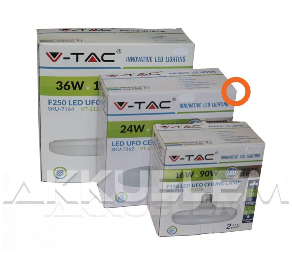 V-TAC E27 24W 2610lm 4000K 120 ° UFO LED-izzó